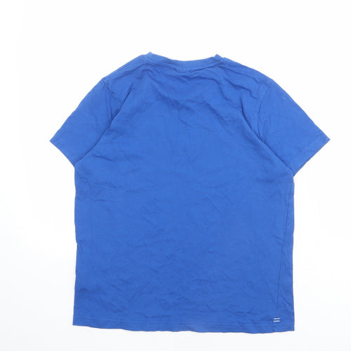 Slazenger Boys Blue 100% Cotton Basic T-Shirt Size 13 Years Round Neck Pullover