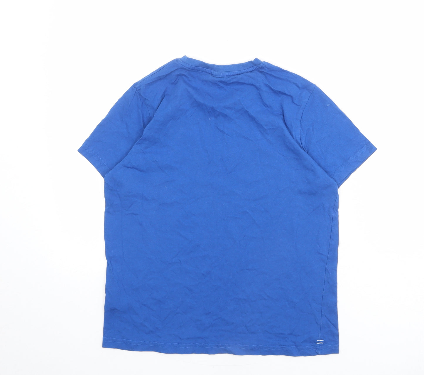 Slazenger Boys Blue 100% Cotton Basic T-Shirt Size 13 Years Round Neck Pullover