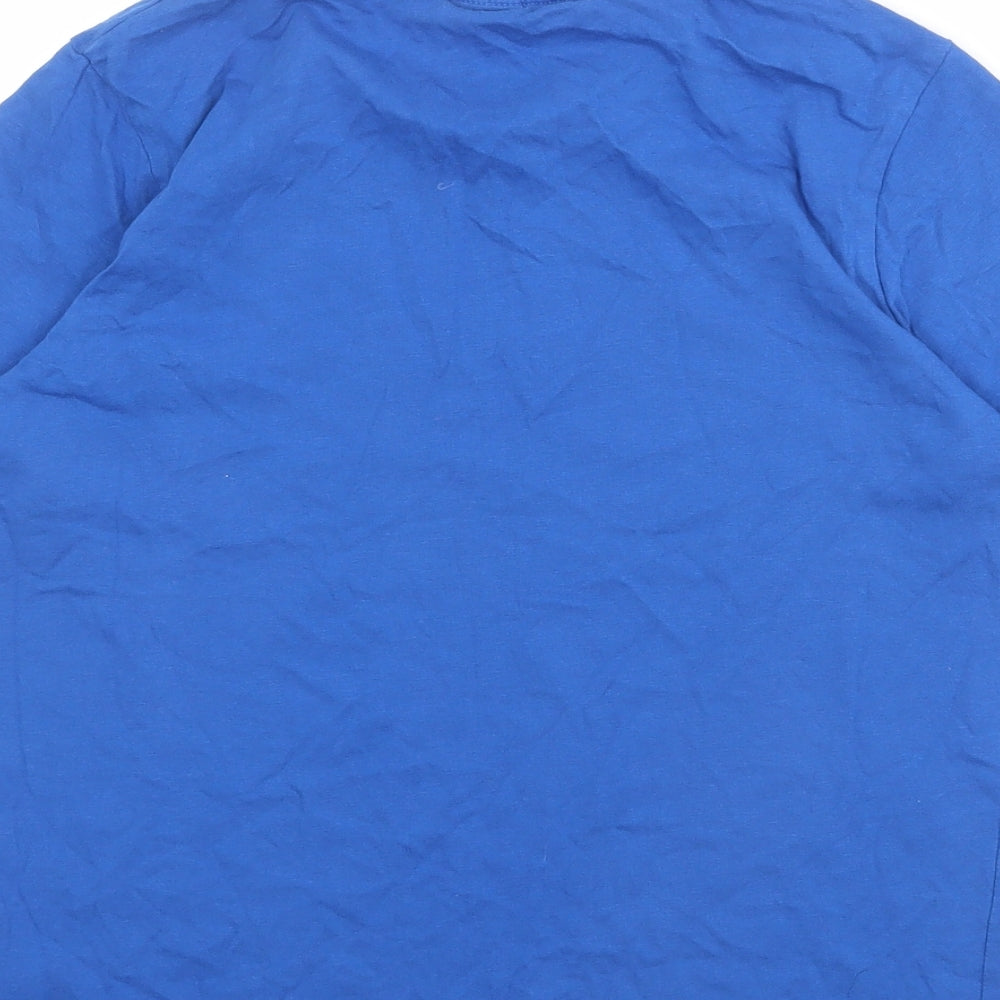 Slazenger Boys Blue 100% Cotton Basic T-Shirt Size 13 Years Round Neck Pullover