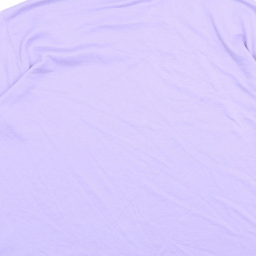 Bonmarché Womens Purple Polyester Basic T-Shirt Size M Round Neck