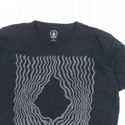 Volcom Mens Black Cotton T-Shirt Size S Round Neck
