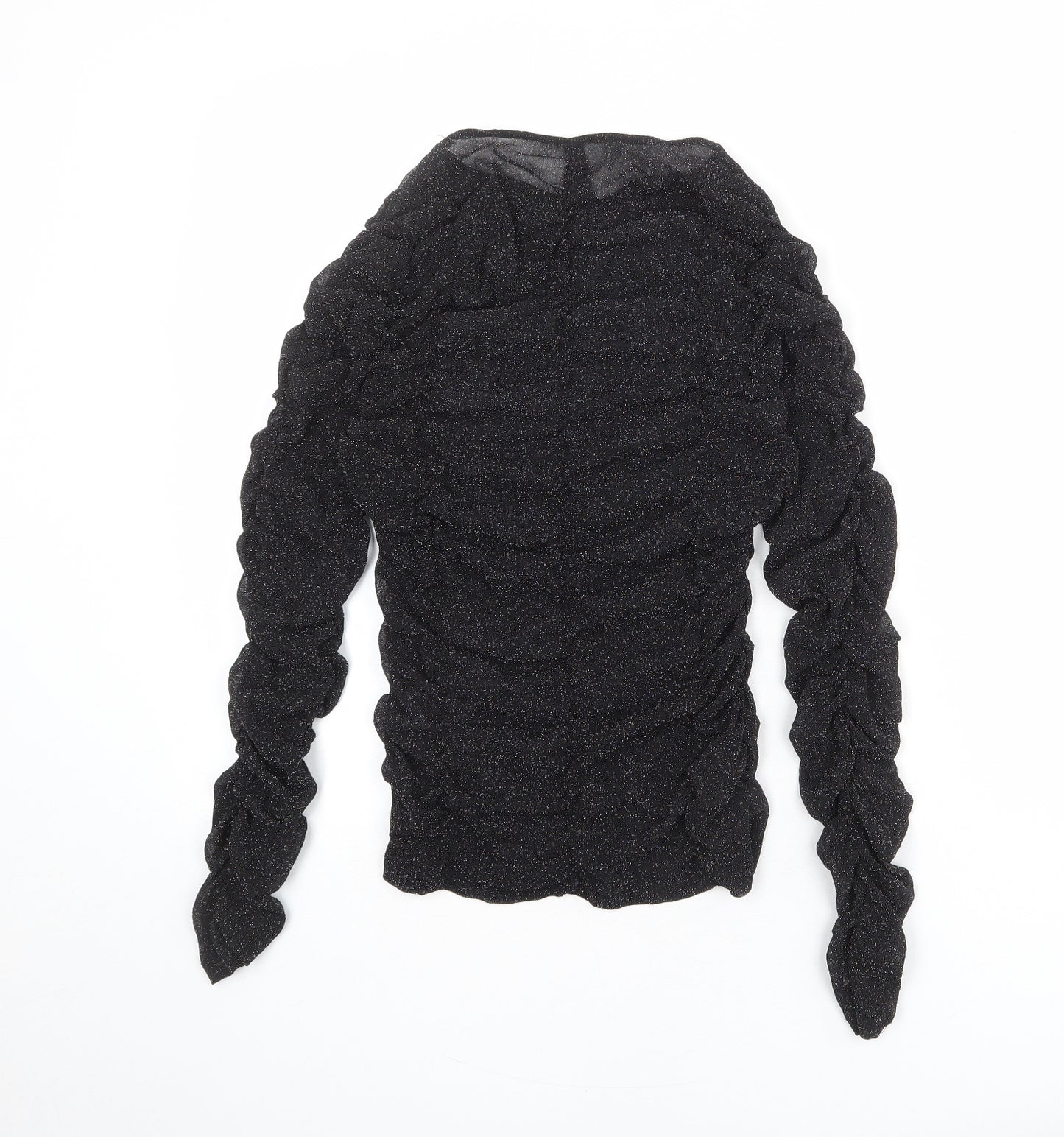 Divided by H&M Womens Black Nylon Basic Blouse Size M Boat Neck