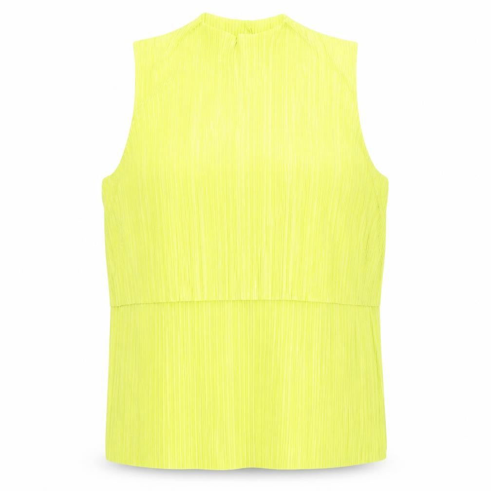 Next Womens Green Polyester Basic Tank Size 14 Round Neck - Plisse