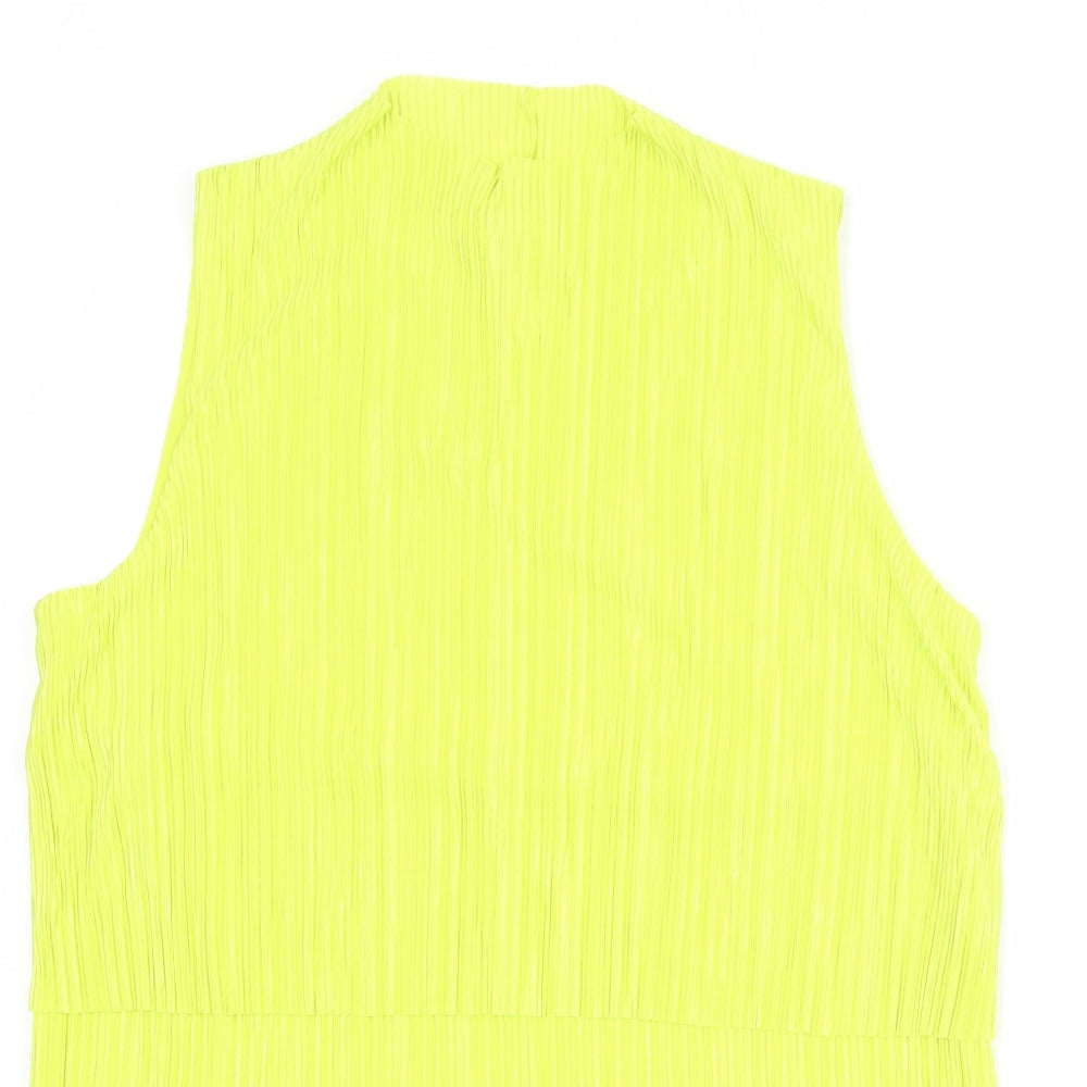 NEXT Womens Green Polyester Basic Tank Size 14 Round Neck - Plisse