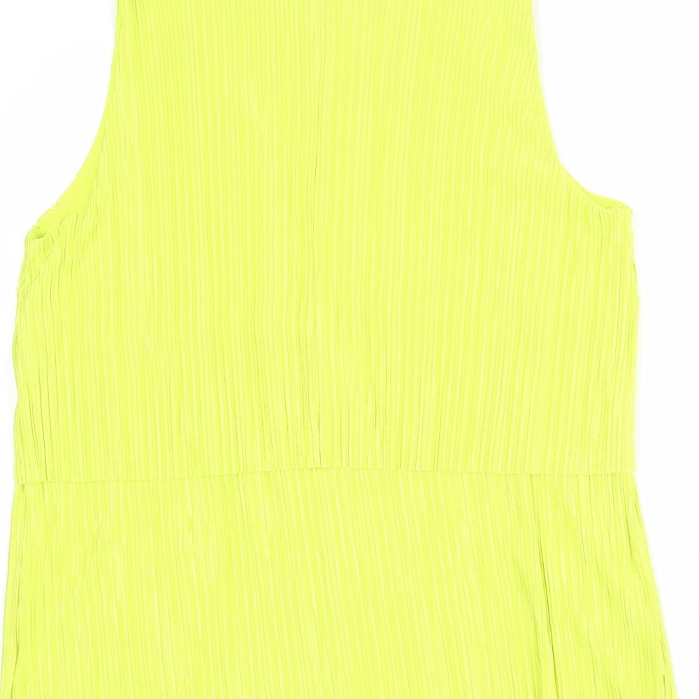 NEXT Womens Green Polyester Basic Tank Size 14 Round Neck - Plisse