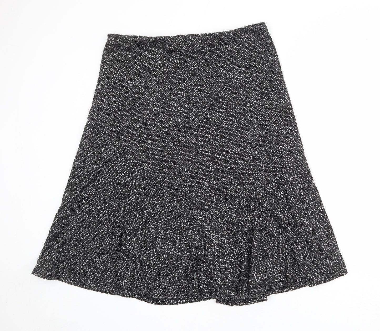 David Emanuel Womens Black Polyester Swing Skirt Size 16