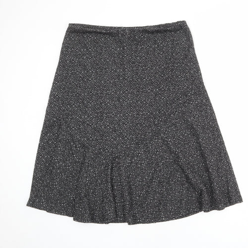 David Emanuel Womens Black Polyester Swing Skirt Size 16