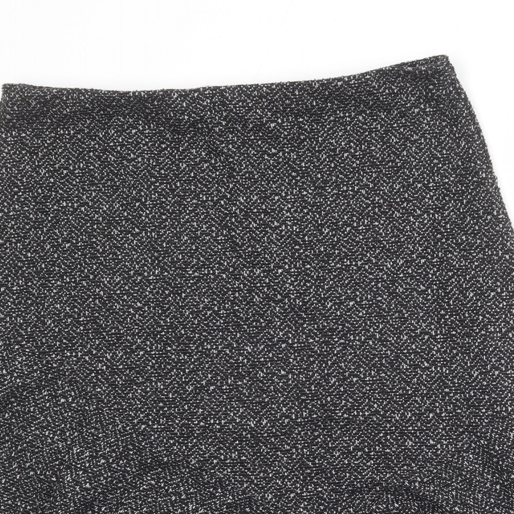 David Emanuel Womens Black Polyester Swing Skirt Size 16