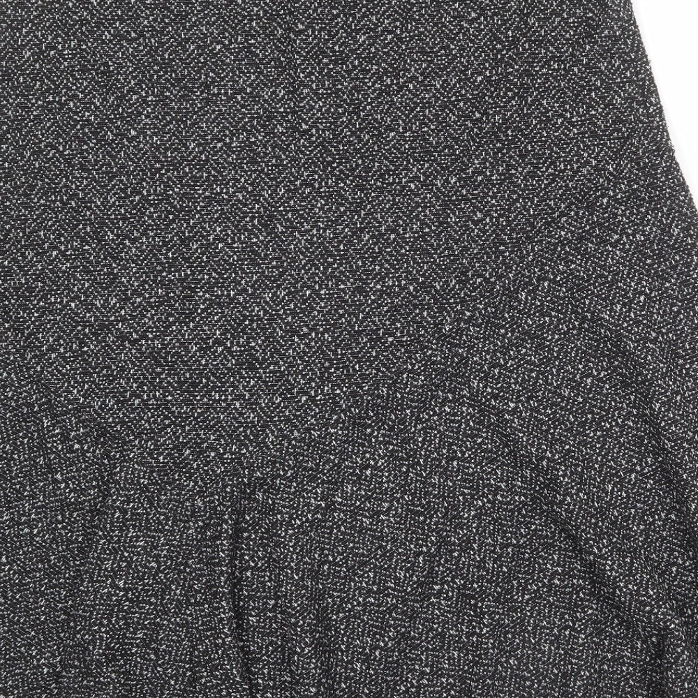 David Emanuel Womens Black Polyester Swing Skirt Size 16