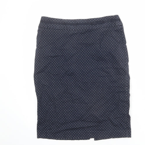 NEXT Womens Blue Polka Dot Cotton Straight & Pencil Skirt Size 10 Zip