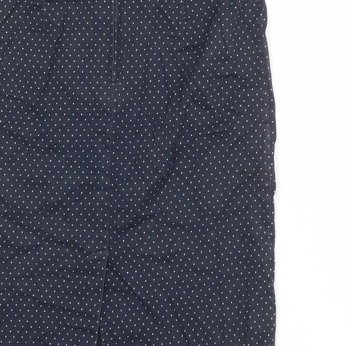 NEXT Womens Blue Polka Dot Cotton Straight & Pencil Skirt Size 10 Zip