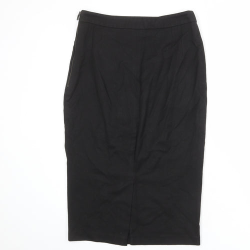 NEXT Womens Black Polyester Straight & Pencil Skirt Size 10 Zip