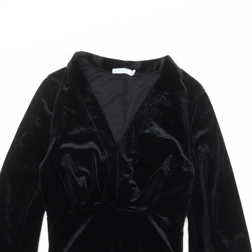 Vera & Lucy Womens Black Polyester Bodysuit One-Piece Size 10 Snap