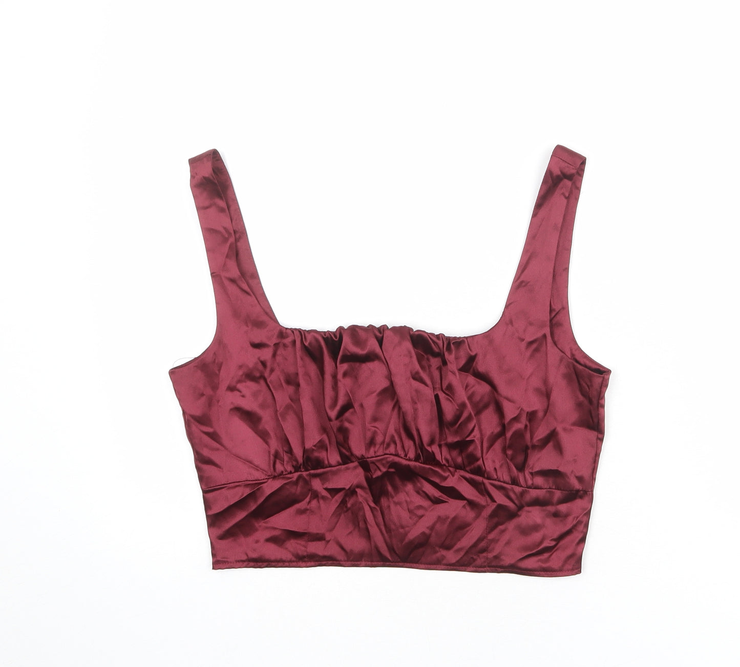 ASOS Womens Red Polyester Cropped Tank Size 10 Square Neck