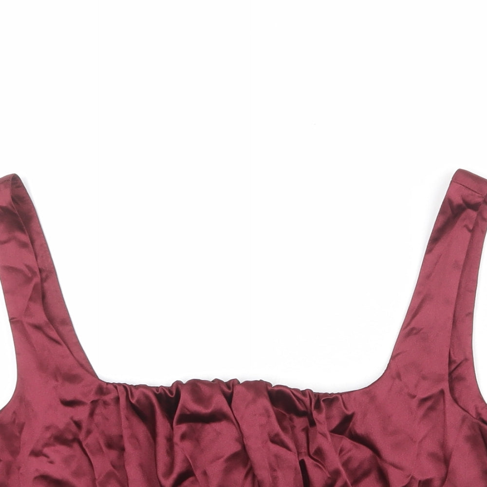ASOS Womens Red Polyester Cropped Tank Size 10 Square Neck