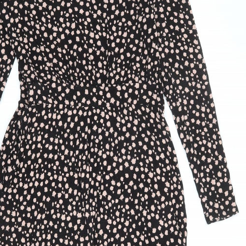 Boden Womens Black Geometric Viscose Maxi Size 14 Round Neck Pullover