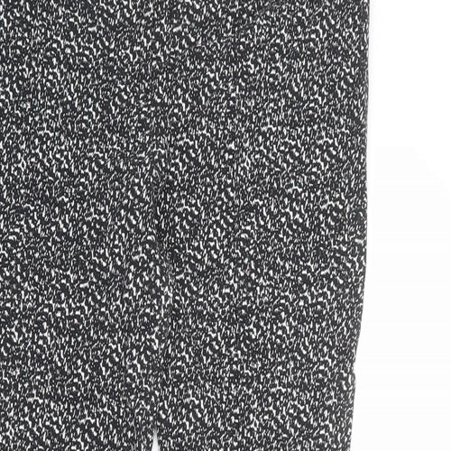 Dorothy Perkins Womens Black Geometric Viscose Trousers Size 12 L28 in Regular Zip