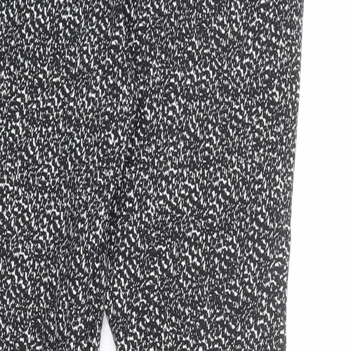 Dorothy Perkins Womens Black Geometric Viscose Trousers Size 12 L28 in Regular Zip