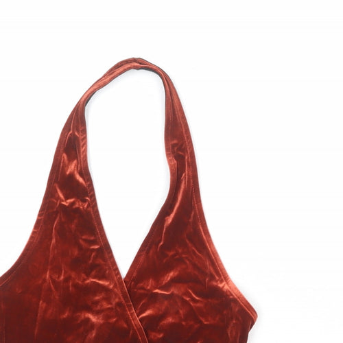 Cooperative Womens Orange Polyester Cropped Tank Size XS Halter