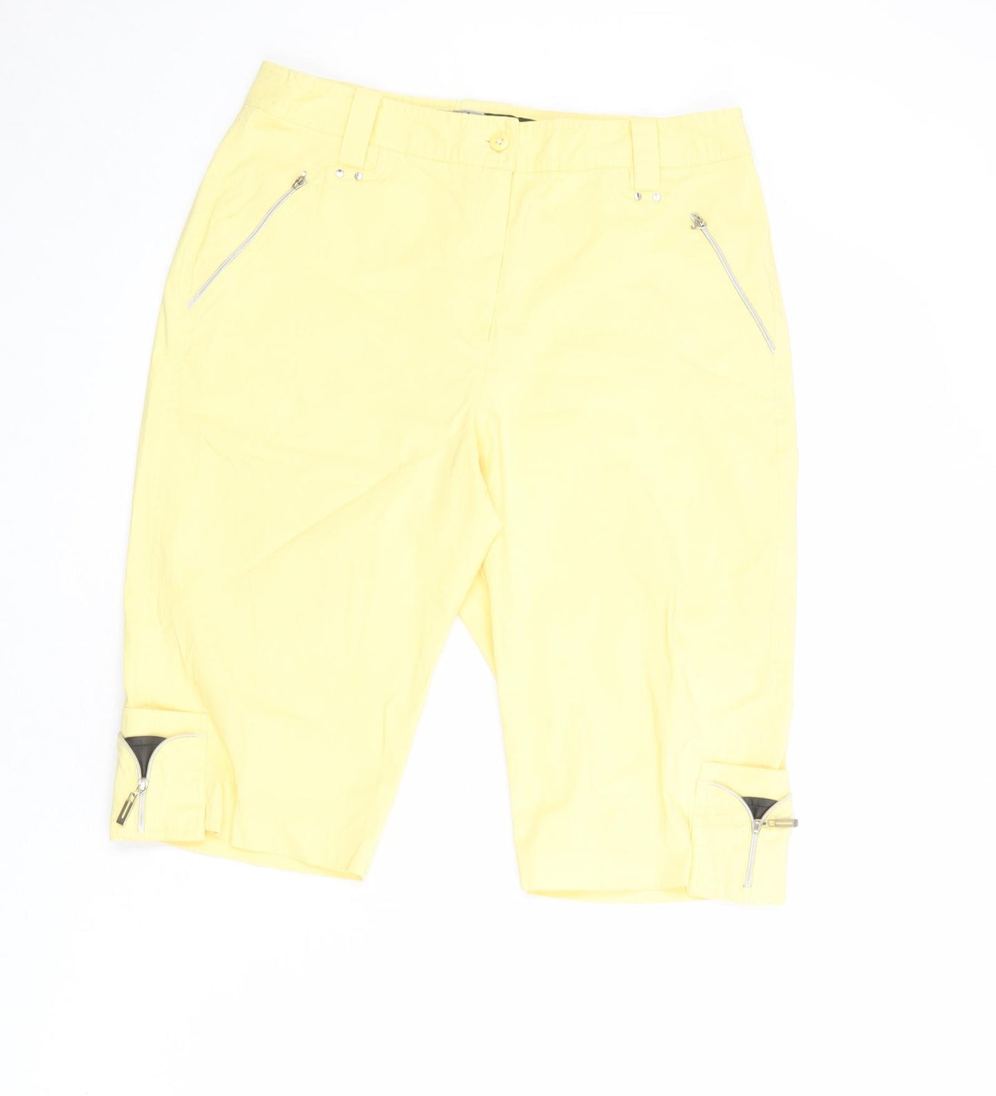 Jamie Sadock Womens Yellow Nylon Utility Shorts Size 8 L14 in Regular Zip