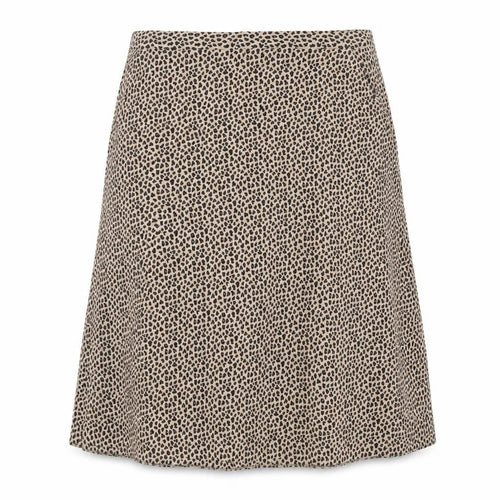 Editors Cut Womens Beige Animal Print Viscose A-Line Skirt Size 18 Zip - Leopard pattern