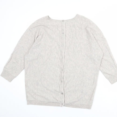 Fat Face Womens Beige Round Neck Wool Pullover Jumper Size 14