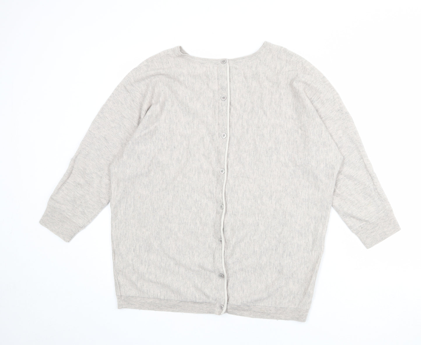 Fat Face Womens Beige Round Neck Wool Pullover Jumper Size 14