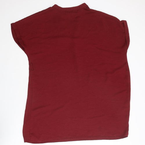 New Look Maternity Womens Red Polyester A-Line Size 18 V-Neck Pullover