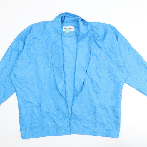 John Hagarty Womens Blue Polyester Kimono Blouse Size L V-Neck
