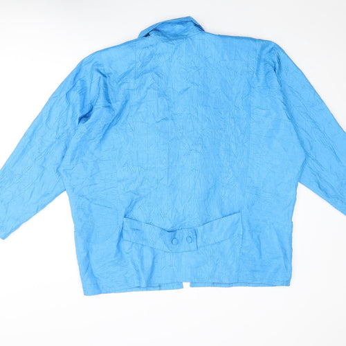 John Hagarty Womens Blue Polyester Kimono Blouse Size L V-Neck