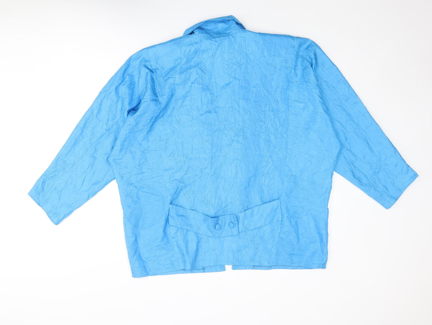 John Hagarty Womens Blue Polyester Kimono Blouse Size L V-Neck