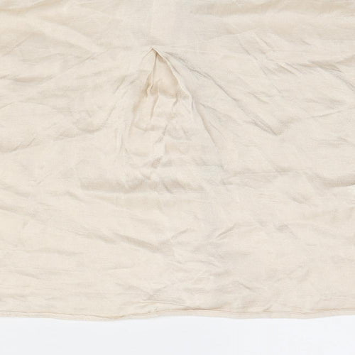 Zara Womens Ivory Viscose Cropped Button-Up Size XS Collared