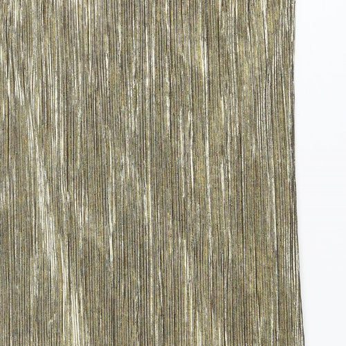 River Island Womens Gold Colourblock Polyester Slip Dress Size 10 V-Neck Pullover