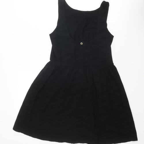 Attrattivo Womens Black Cotton Tank Dress Size 12 Scoop Neck Pullover