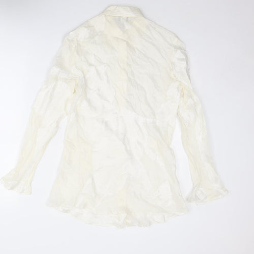 La Perla Womens Ivory Viscose Basic Button-Up Size 14 Collared
