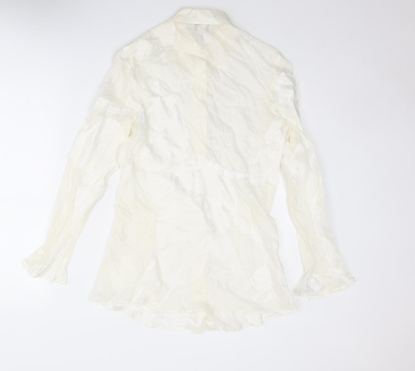 La Perla Womens Ivory Viscose Basic Button-Up Size 14 Collared