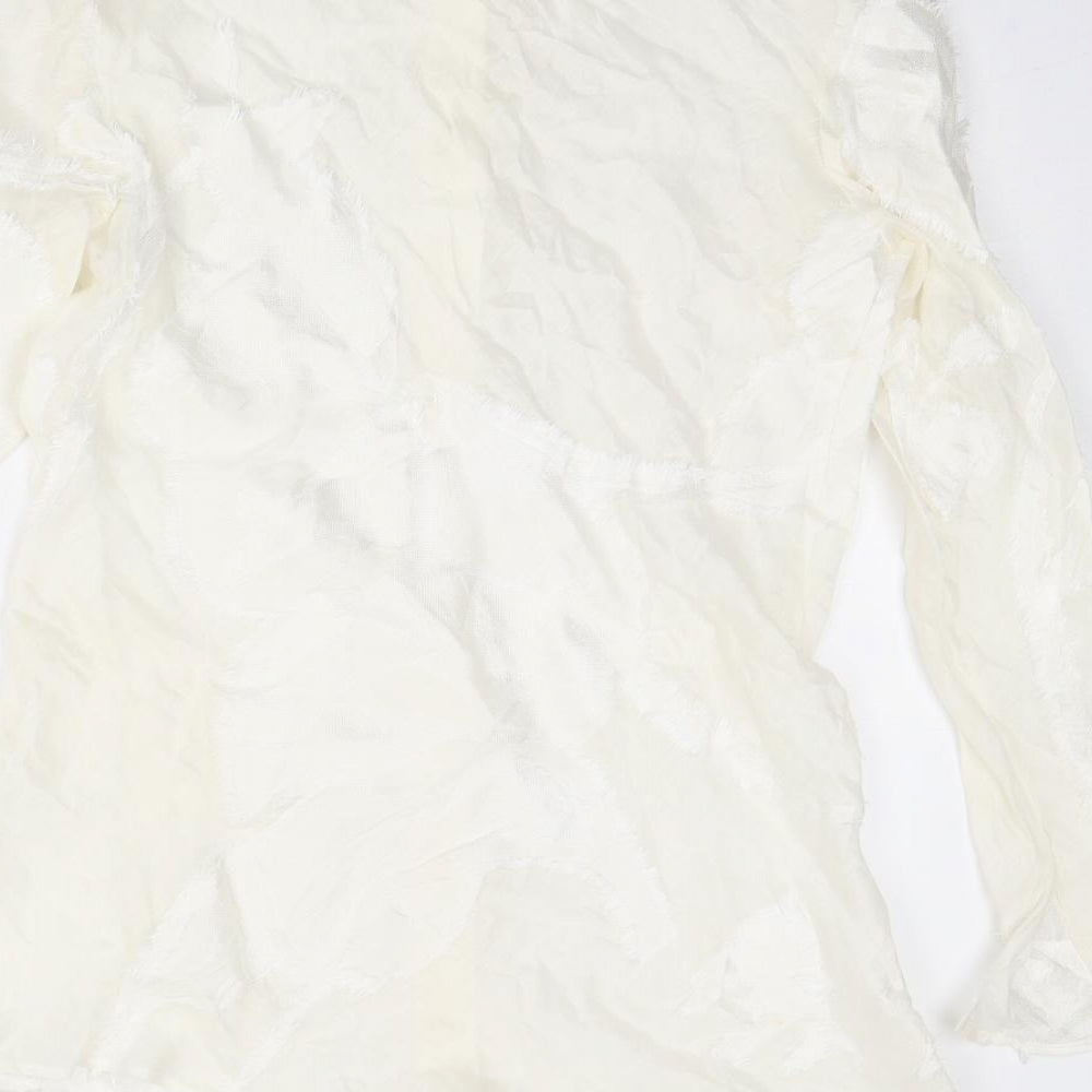 La Perla Womens Ivory Viscose Basic Button-Up Size 14 Collared