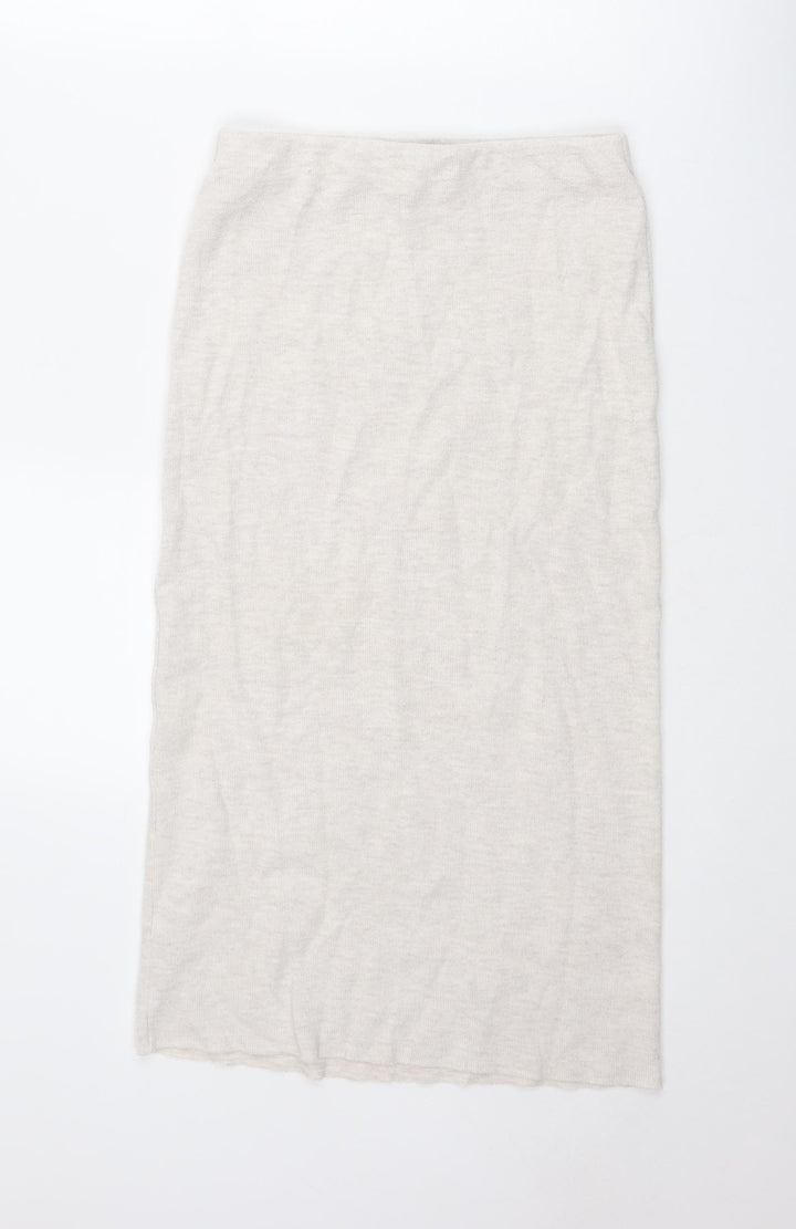 Zara Womens Ivory Polyester Straight & Pencil Skirt Size S