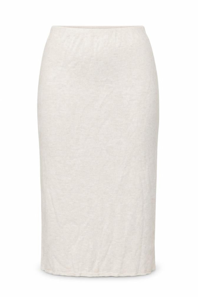 Front view of Zara women’s ivory polyester straight & pencil skirt, size S