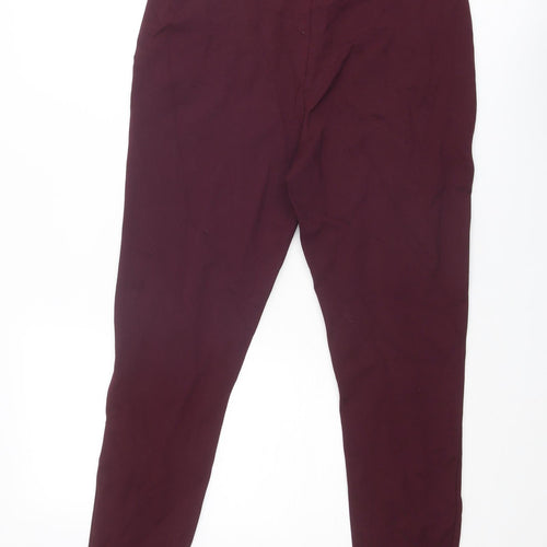 Marks and Spencer Womens Purple Viscose Trousers Size 12 L28 in Regular