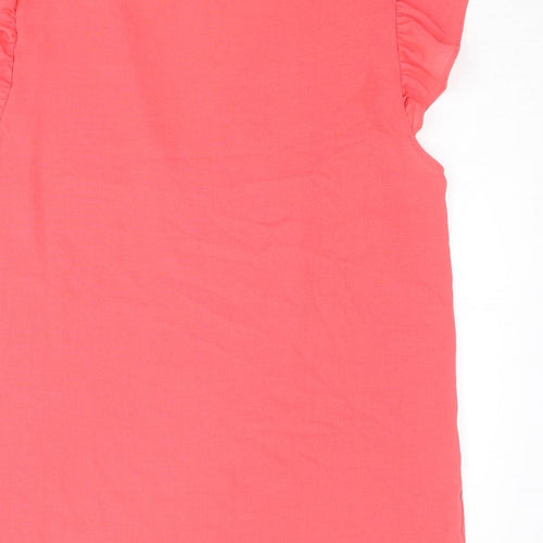 Very Womens Pink Polyester Basic Blouse Size 14 V-Neck