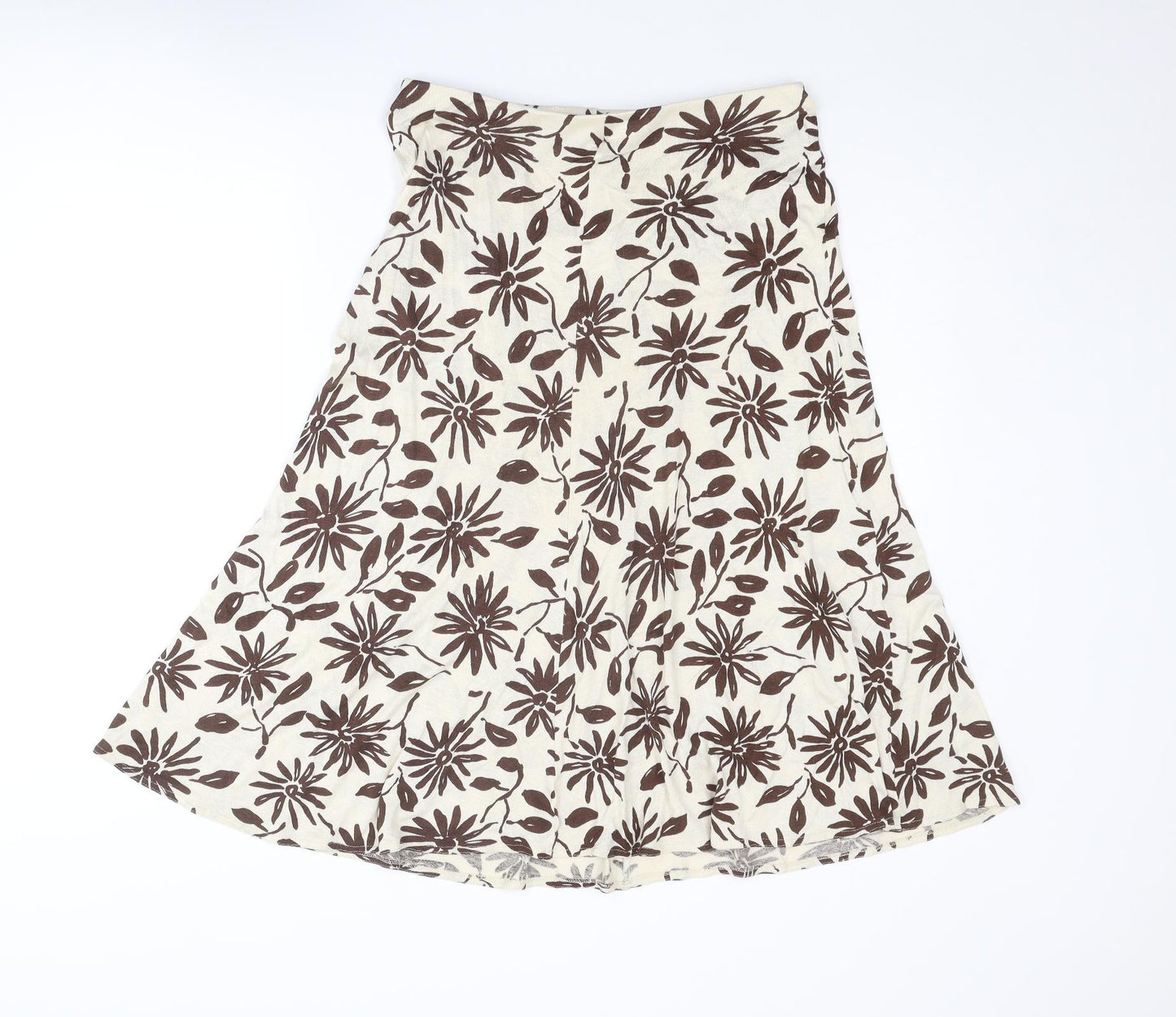 Alexon Womens Beige Floral Viscose Swing Skirt Size 14