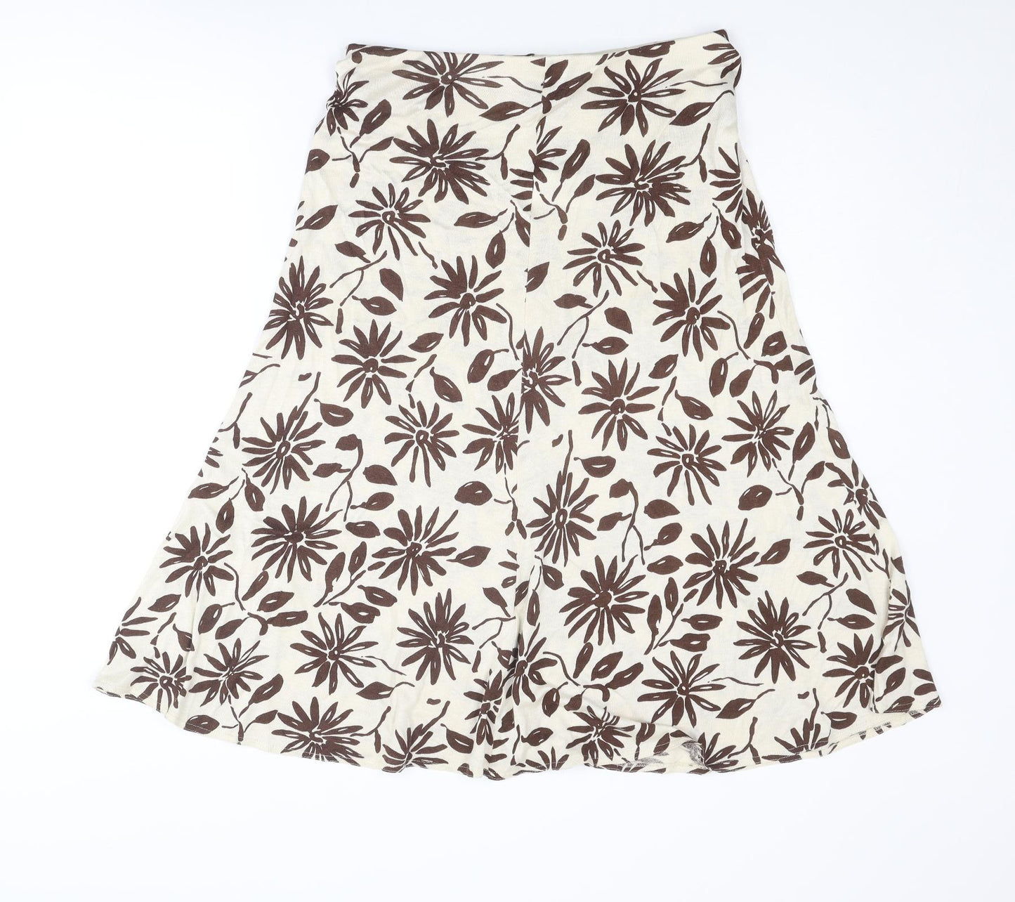 Alexon Womens Beige Floral Viscose Swing Skirt Size 14
