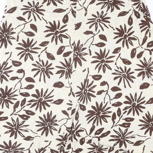 Alexon Womens Beige Floral Viscose Swing Skirt Size 14