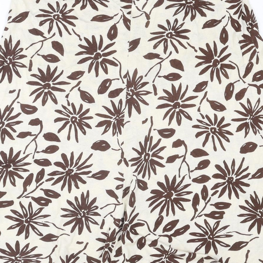 Alexon Womens Beige Floral Viscose Swing Skirt Size 14