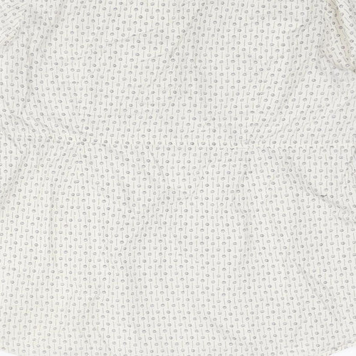 Boden Womens Ivory Geometric Cotton Basic Blouse Size 14 Round Neck