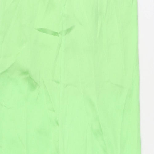 Zara Womens Green Polyester Maxi Skirt Size S Zip