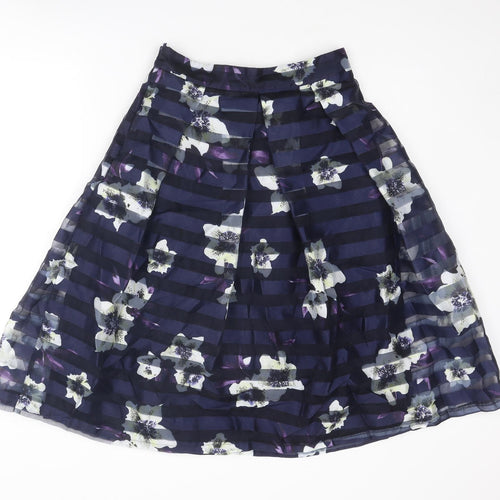 Apricot Womens Blue Geometric Polyester Tulip Skirt Size 12 Zip