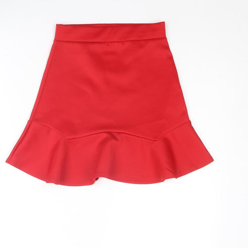 Nasty Gal Womens Red Polyester Skater Skirt Size 6