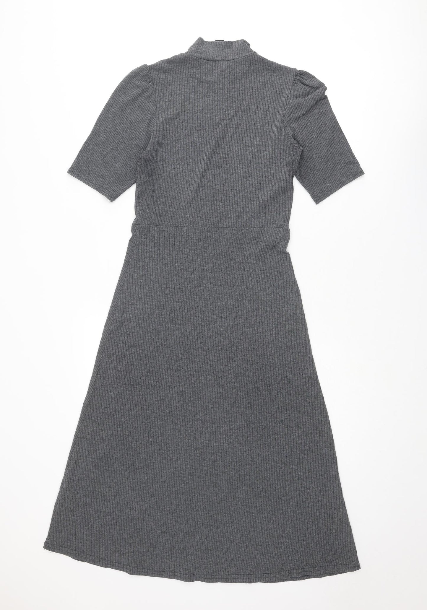 New Look Womens Grey Polyester A-Line Size 10 Mock Neck Pullover